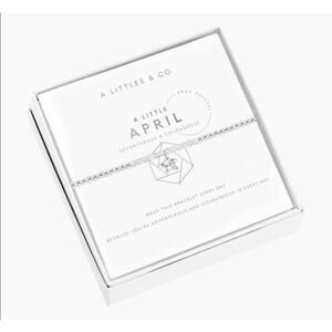 Katie Loxton April Bracelet Silver Star Charm + Leather Earrings Gift Minimalist